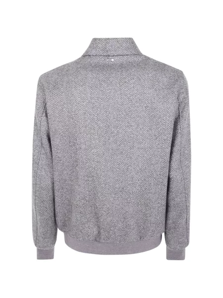 Geacă Herno de lână cu model herringbone gri