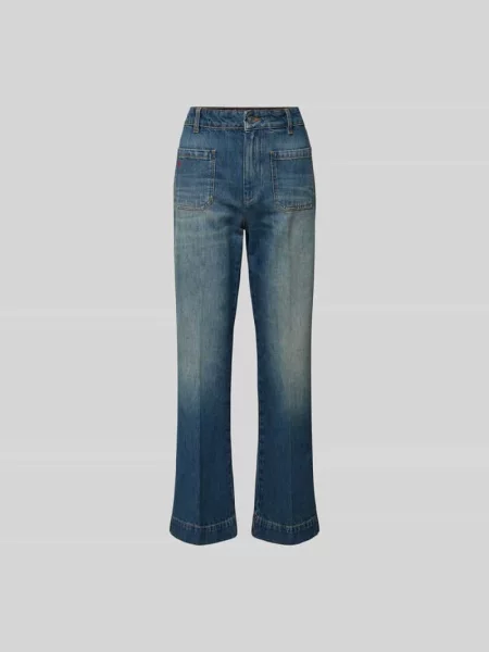 Jeansy z wyhaftowanym logo Victoria Beckham granatowe