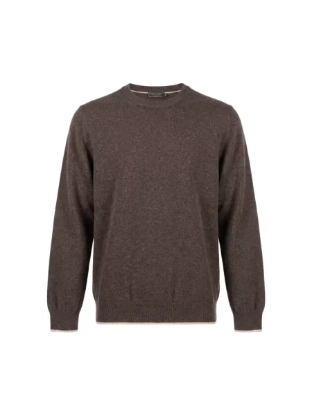 Sweter Peserico z kaszmiru ze sznurkiem brązowy