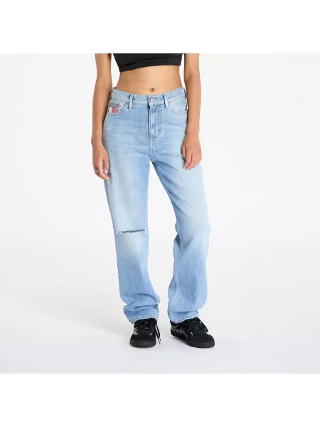 Дънки Tommy Jeans с висока талия синьо