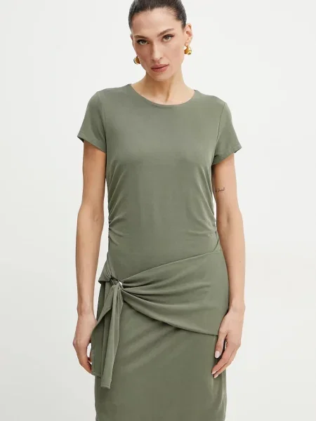 Рокля Guess SAMMIE къса с кройка по тялото зелено