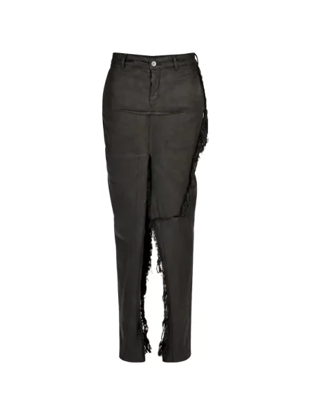 Fusta maxi Rick Owens Drkshdw cu franjuri negru