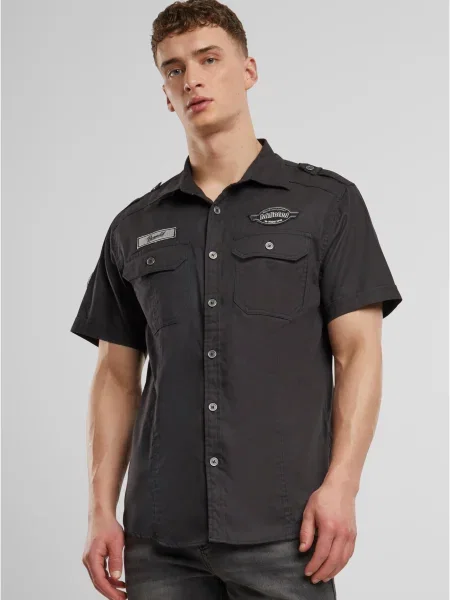 Brandit Košulja Luis siva prljavo bijela crna