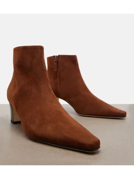 Čevlji do gležnjev Manolo Blahnik iz semiša rjava