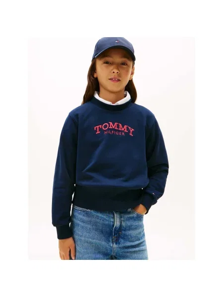 Mikina bez kapucne Tommy Hilfiger modrá