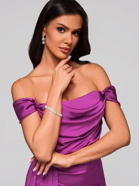 Rochie de seară Edoti de costum violet