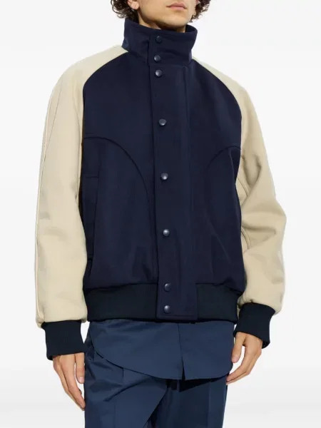 Geacă bomber Balmain cu broderie albastru