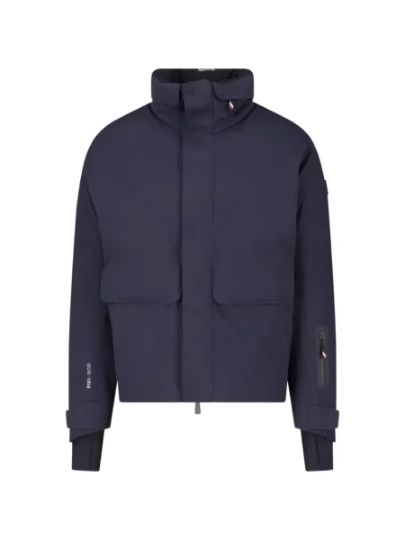 Lyžařská bunda Moncler Grenoble s kapucí modrá