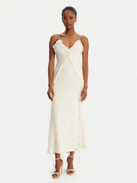 Bardot Rochie cocktail Marsella Ruffle Écru bej