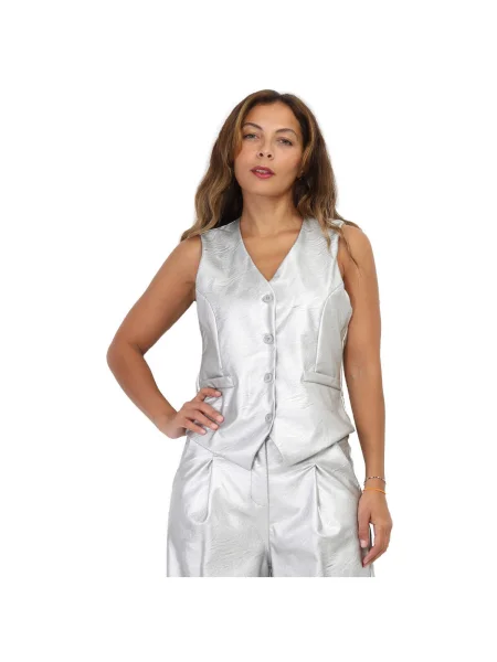 Vestă La Modeuse argintiu