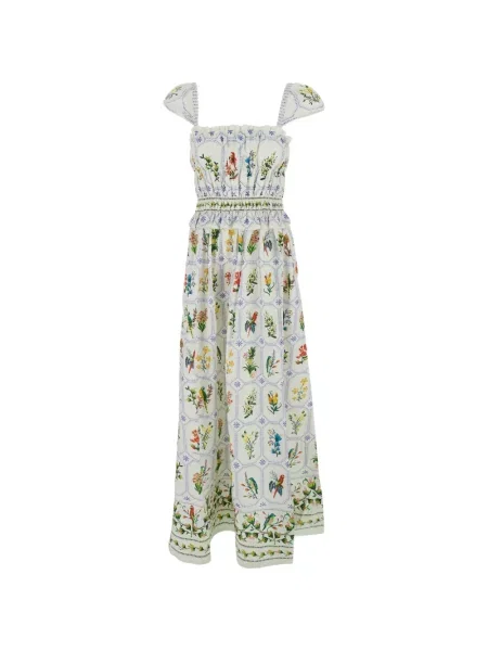 Rochie maxi Farm Rio cu imprimeu tropical alb