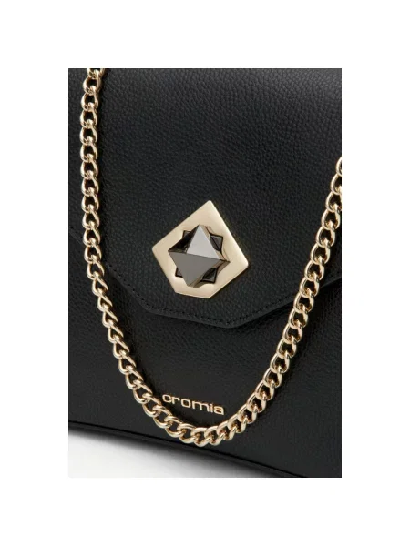 Кожаная сумка на цепочке Cromia черная