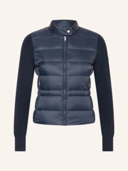 Tommy Hilfiger Prošívaná Bunda Z Kombinace Materiálů tmavě modrá