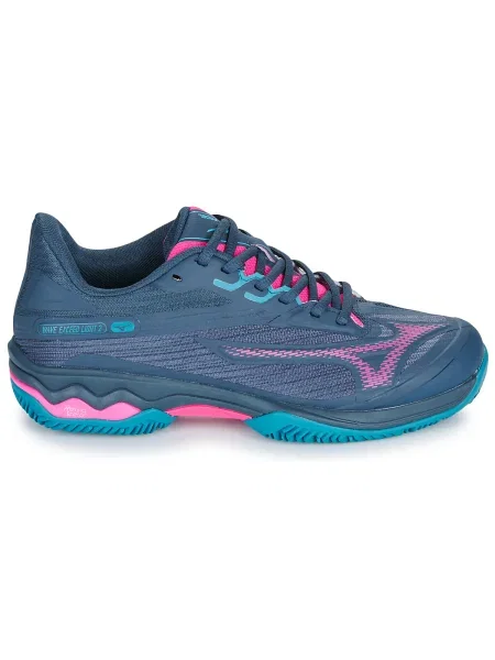 Női padel cipő Mizuno Wave Exceed Light 2 Padel midnight navy/ fukszia lila/ zománc kék. Méret: 37 EU kék