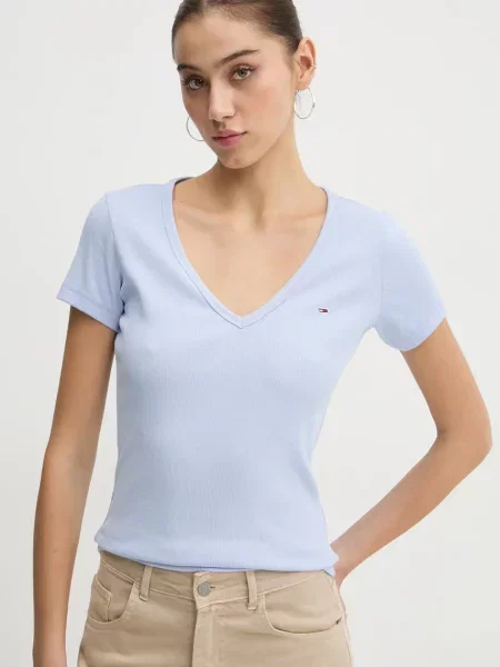 Тениска Tommy Jeans синьо
