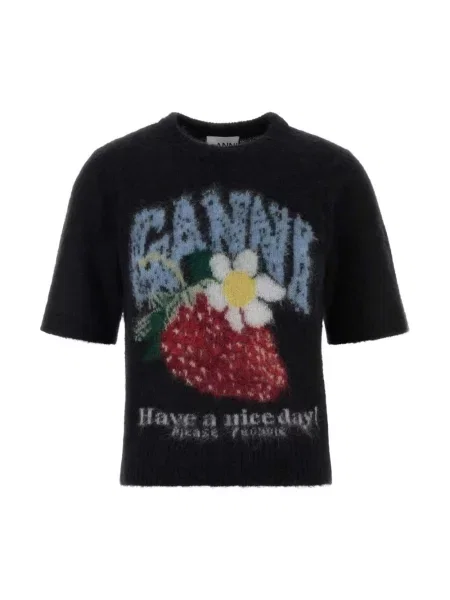 Sweter Ganni z alpaki czarny