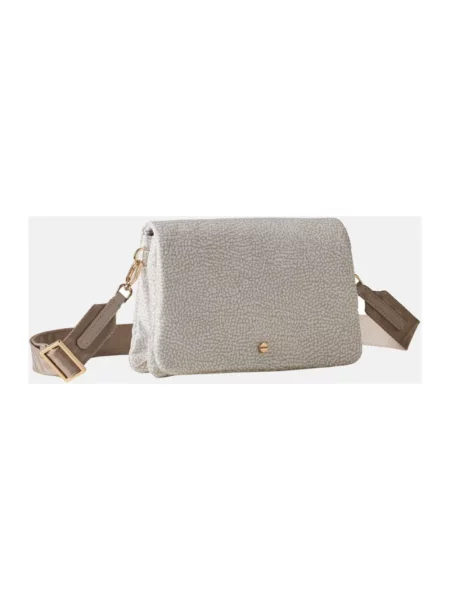 Torebka crossbody Borbonese skórzana biała