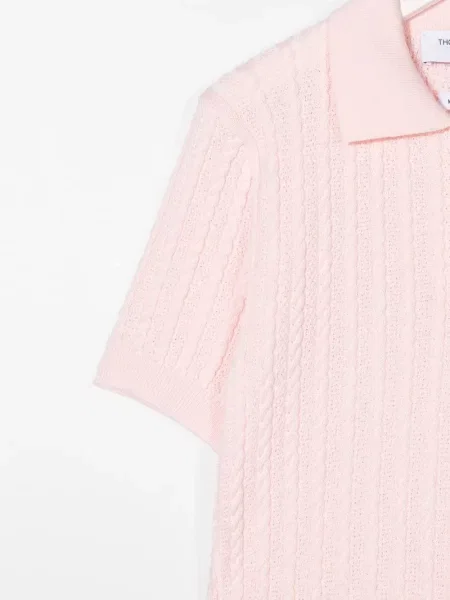 Koszulka polo dziecięca Thom Browne różowa