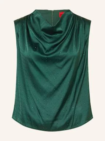 Satynowy top Hugo zielony