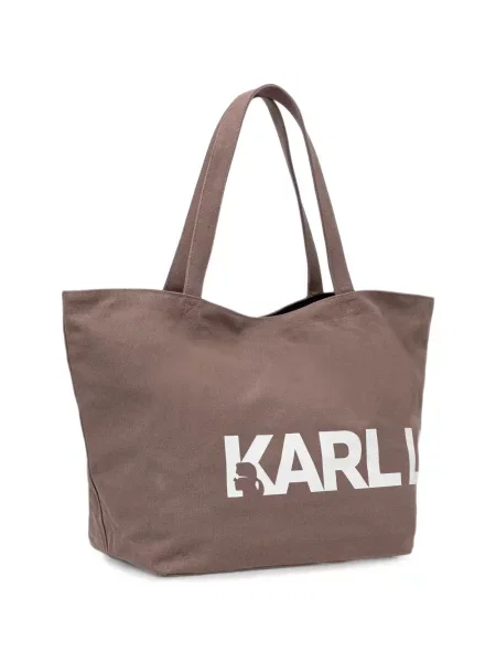 Шопинг чанта Karl Lagerfeld с принт кафяво