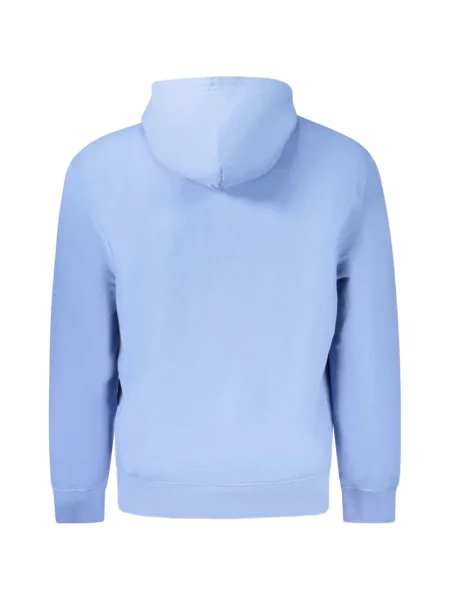 Суичър с качулка Calvin Klein с автограф с връзки синьо