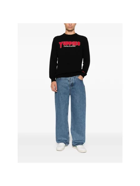 Sweter Mc2 Saint Barth z okrągłym dekoltem elegancki czarny