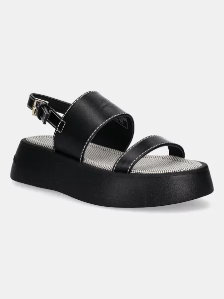Armani Exchange sandale cu platforma negru