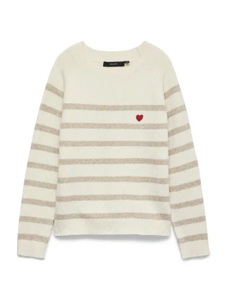 VERO MODA Pulover VMDOFFY ecru / amestecat / roşu închis bej