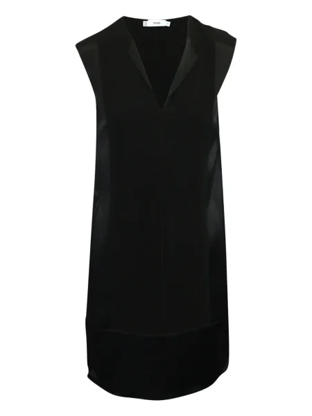 Mała sukienka mini Vince z dekoltem w serek garniturowa czarna