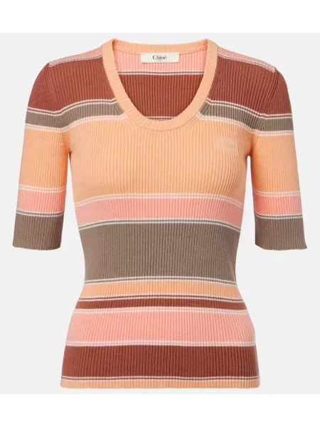 Pulover Chloé cu dungi tricotate