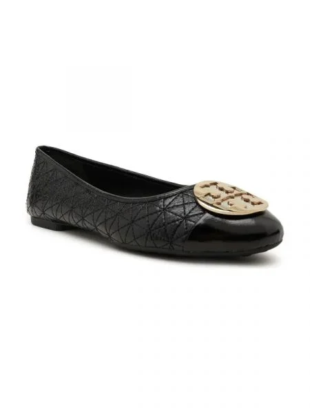 TORY BURCH Bőr balerina CLAIRE QUILTED fekete