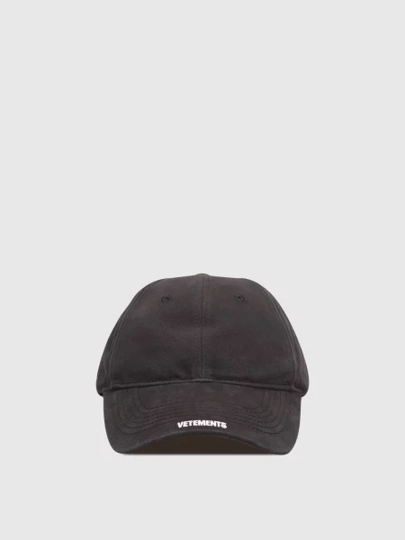 Кепка з вишивкою логотипа Vetements чорна