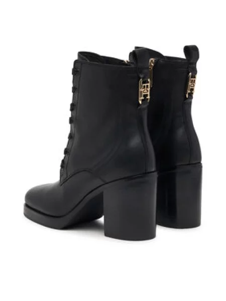 Gležnjarji Tommy Hilfiger Ltr Square Toe Heel Lace-Up Boot črna