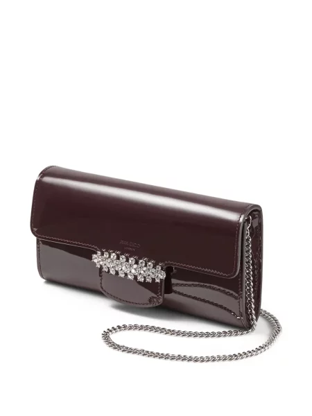 Geantă plic Jimmy Choo din piele maro