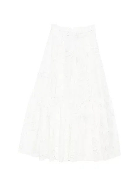Spódnica maxi Plan C w kwiatki z nadrukiem biała