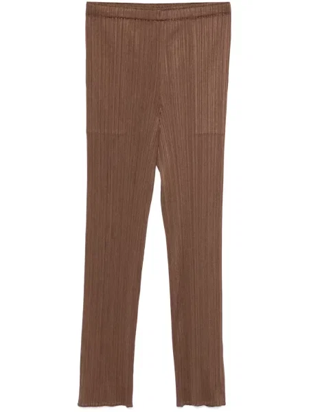 Pantaloni Pleats Please Issey Miyake plisate maro