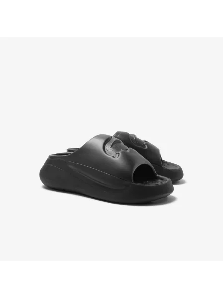 Lacoste Klapki Croco W Kolorze Czarnym czarne
