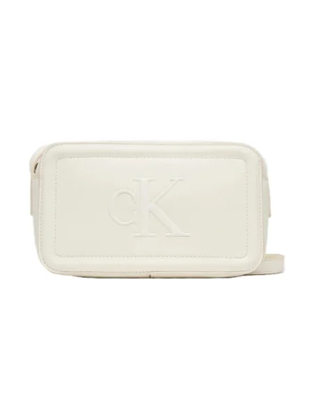 Džínsy Calvin Klein z ekologickej kože biela