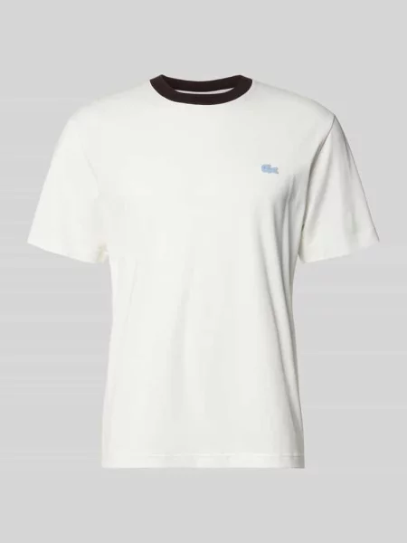 T-shirt o kroju regular fit z czystej bawełny Lacoste biała