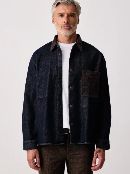 Armani Exchange cămașă pentru bărbați din denim albastru