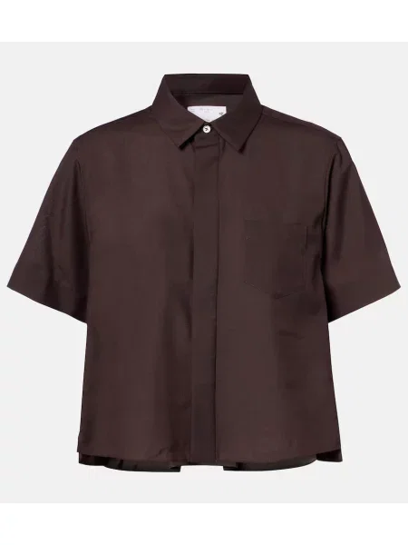 Top Sacai o krotszym kroju brązowy