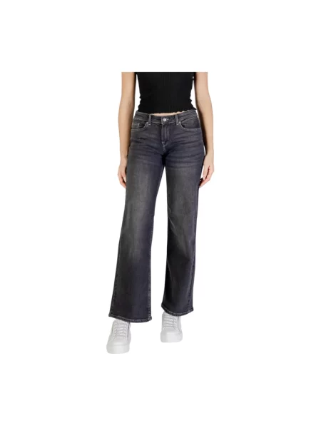 Only Dżinsy Z Szerokimi Nogawkami schwarz czarne