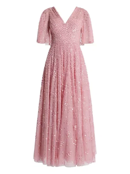 Odgovarati haljina Needle & Thread sa šljokicama ružičasta