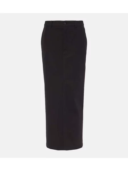 Fusta maxi Wardrobe.nyc din țesătură twill negru