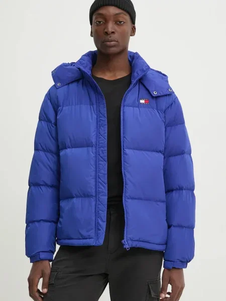Пухено яке Tommy Jeans зимен модел синьо