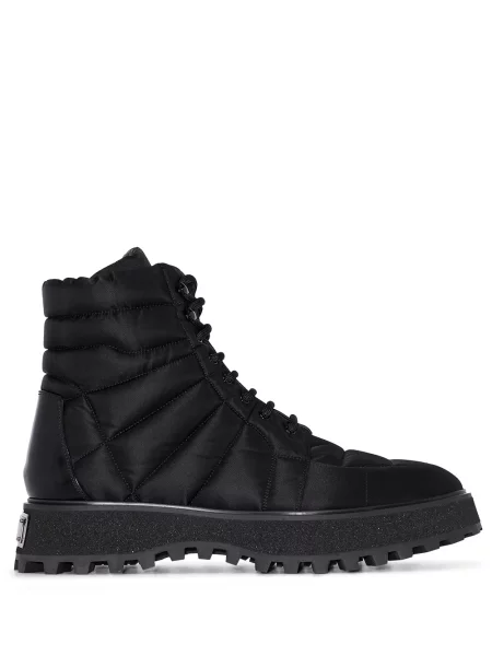Matlasat cizme scurte Dolce & Gabbana din piele negru