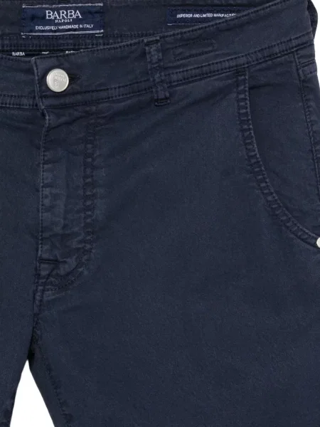 Pantaloni Barba cu broderie albastru