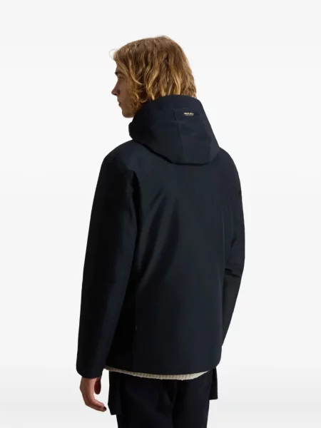 Geacă Woolrich cu glugă albastru