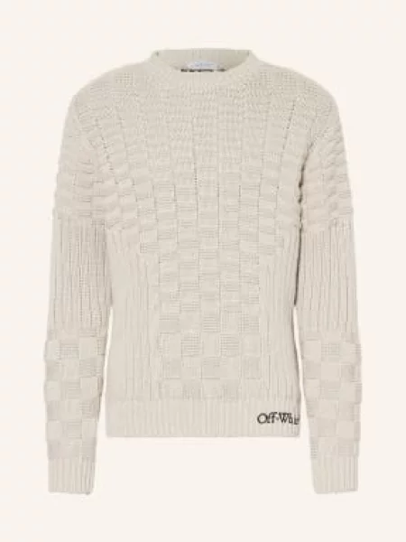 Off-White Sweter Arrow beige biały
