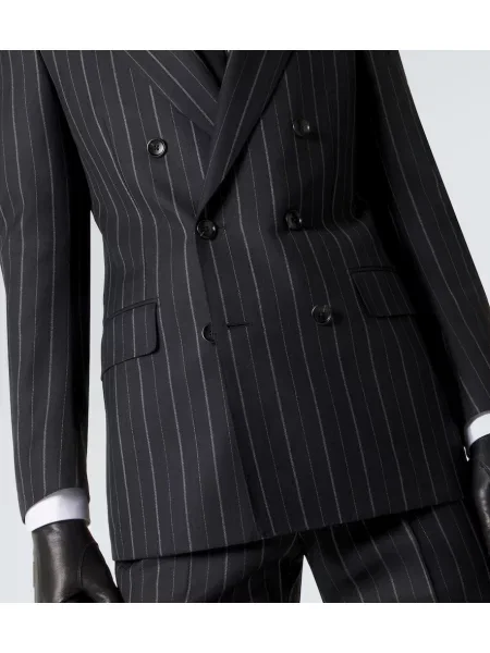 Sacou Tom Ford de lână cu dungi negru